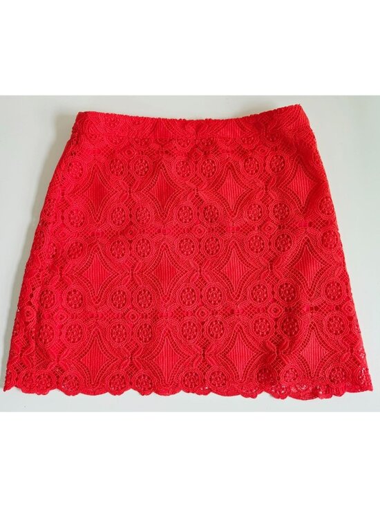 Hollister Dresses & Skirts - Hollister Lace Mini Skirt Size 7 Teen Women's Red A Line California Casual